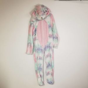 Unicorn pajama PJS Pastals Girls size 10-12 Fuzzy Plush Animal outfit